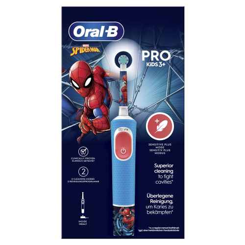 Детская электрическая зубная щетка Oral-B Vitality Kids Spiderman "Человек-паук" (D103.413.2K)