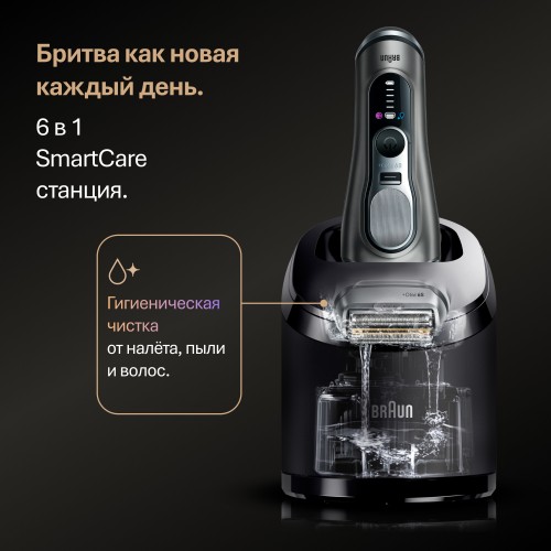 Электробритва Braun Series 9 PRO+ 9675cc Grey SmartCare, с зарядным чехлом