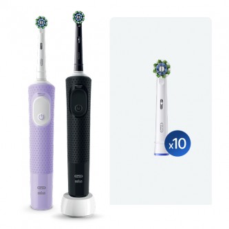 Электрические зубные щетки Oral-B Vitality Pro Duo + Насадка для эффективной чистки Oral-B CrossAction (10 шт)