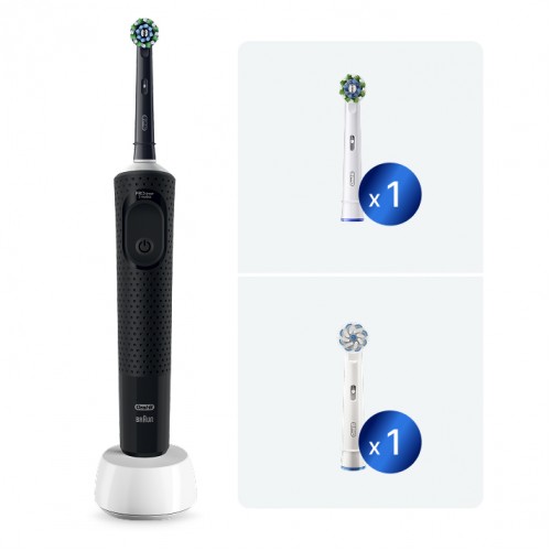 Электрическая зубная щетка Oral-B Vitality Pro D103.423.3H Black+Дополнительная насадка тип 3708+Насадка Cross Action