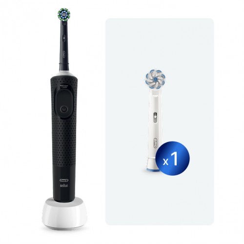 Электрическая зубная щетка Oral-B Vitality Pro Black c дополнительной насадкой Sensitive Clean (1 шт)