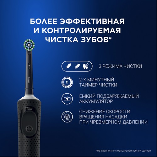 Электрическая зубная щетка Oral-B Vitality Pro Black c дополнительной насадкой Sensitive Clean (1 шт)