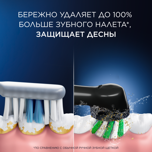 Электрическая зубная щетка Oral-B Pro Series 1 Duo черная, бирюзовая (2 шт) с насадкой Cross Action (1 шт)
