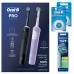 Электрические зубные щетки Vitality Pro Duo + Насадка для эффективной чистки Oral-B CrossAction (4 шт) и зубная нить ORAL-B Essential floss мятная 50м (2 шт)