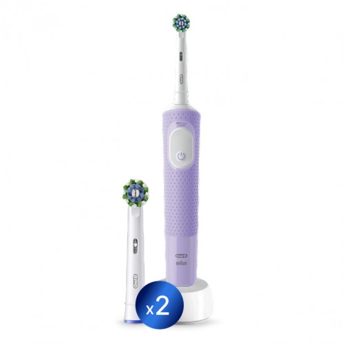 Электрическая зубная щетка Oral-B Vitality Pro лиловая + Насадка для эффективной чистки Oral-B CrossAction (2 шт)