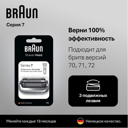 Сетка и режущий блок 74S для электробритв Braun Series 7