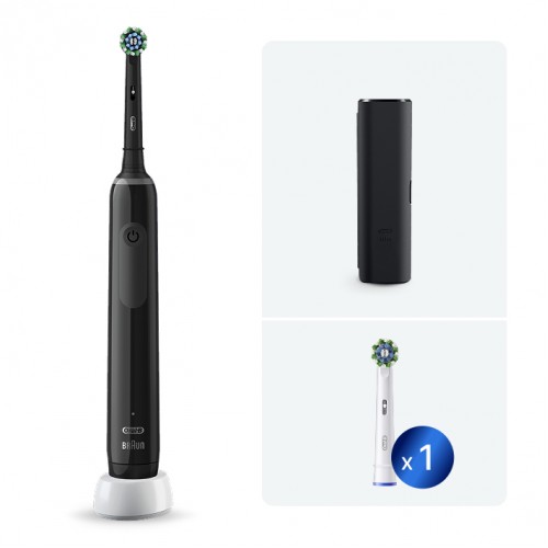 Электрическая зубная щетка Oral-B Pro 3 3500 D505.513.3 CrossAction, черная+Насадка Cross Action