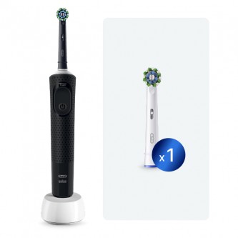 Электрическая зубная щетка Oral-B Vitality Pro D103.413.3 Cross Action Protect X Clean, черный+Насадка Cross Action