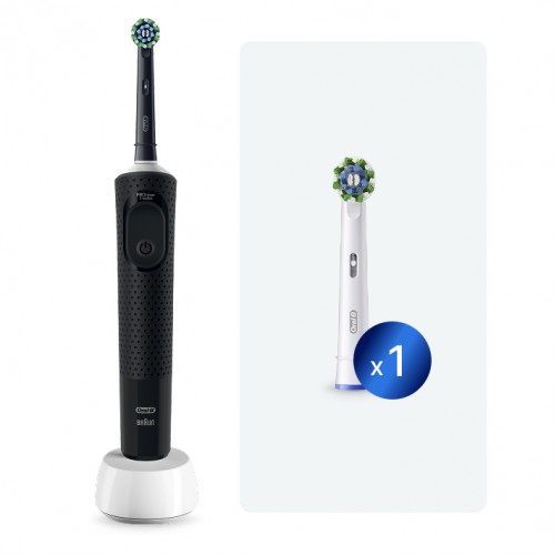 Электрическая зубная щетка Oral-B Vitality Pro D103.413.3 Cross Action Protect X Clean, черный+Насадка Cross Action