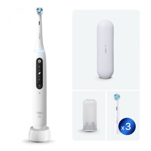 Электрическая зубная щетка Oral-B iO 5 White Alabaste + Насадка iO Ultimate Clean (3 шт)