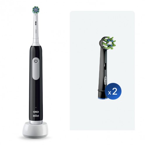Электрическая зубная щетка Oral-B Pro 1 черная, насадки Pro Cross Action 2 шт