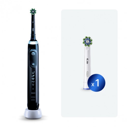 Электрическая зубная щетка Oral-B GeniusX 20000N Black D706.513.6+Насадка Cross Action