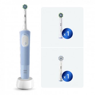 Электрическая зубная щетка Oral-B Vitality Pro D103.423.3H Голубая+дополнительная насадка Oral-B EB60 Sensitive Clean, 1 шт+Насадка Cross Action