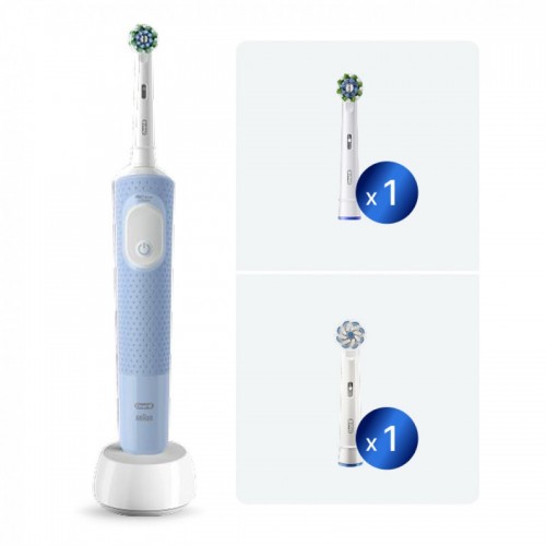 Электрическая зубная щетка Oral-B Vitality Pro D103.423.3H Голубая+дополнительная насадка Oral-B EB60 Sensitive Clean, 1 шт+Насадка Cross Action