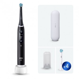 Электрическая зубная щетка Oral-B iO 6 Black Lava с дополнительной насадкой Ultimate Clean (4 шт)