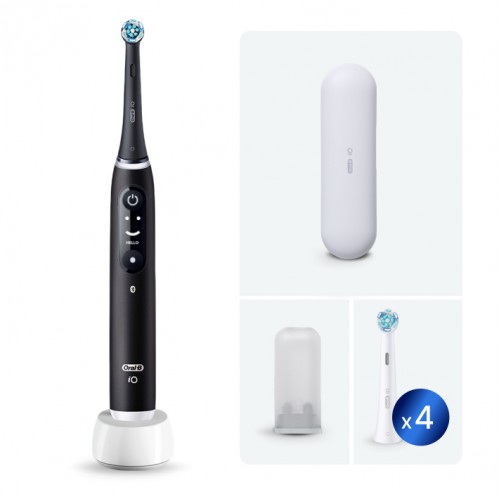 Электрическая зубная щетка Oral-B iO 6 Black Lava с дополнительной насадкой Ultimate Clean (4 шт)