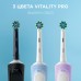Электрическая зубная щетка Vitality Pro голубая, насадка Cross Action 2 шт, насадка Sensitive Plus, колпачок на насадку