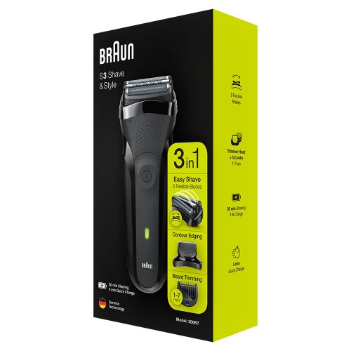 Электробритва Braun Series 3 Shave&Style 300bt + насадка-триммер и 5 гребней