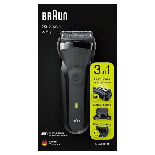 Электробритва Braun Series 3 Shave&Style 300bt + насадка-триммер и 5 гребней