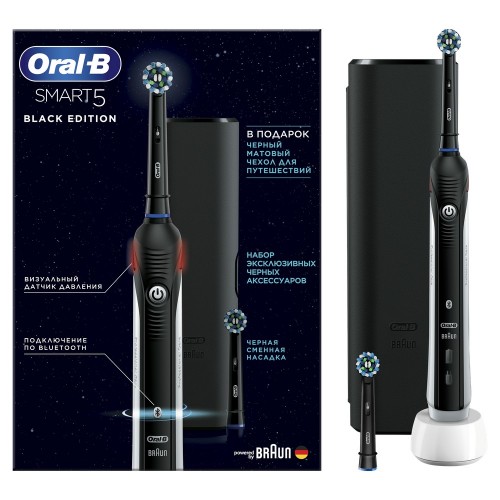 Электрическая зубная щетка Oral-B Smart 5 D601.523.5X CrossAction Black