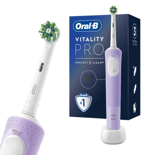 Оригинальная электрическая зубная щётка Oral-B Vitality Pro для бережной чистки, Лиловая, 1 шт.