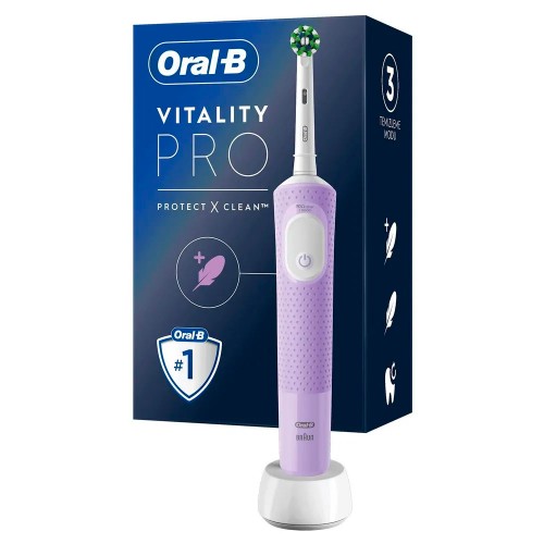 Оригинальная электрическая зубная щётка Oral-B Vitality Pro для бережной чистки, Лиловая, 1 шт.